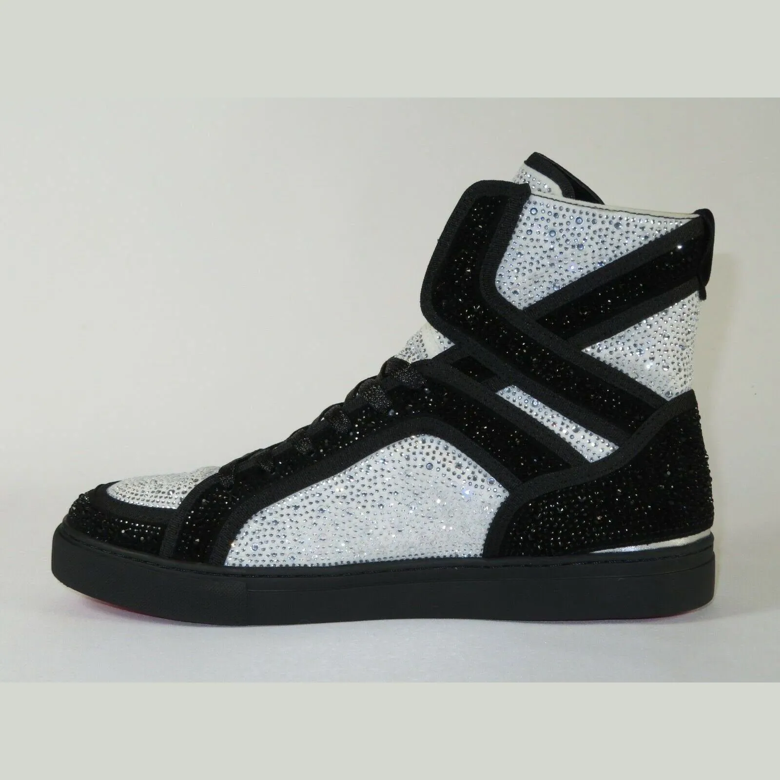 Men High Top Shoes By FIESSO AURELIO GARCIA ,Fancy Rhine stones 2402 Black White