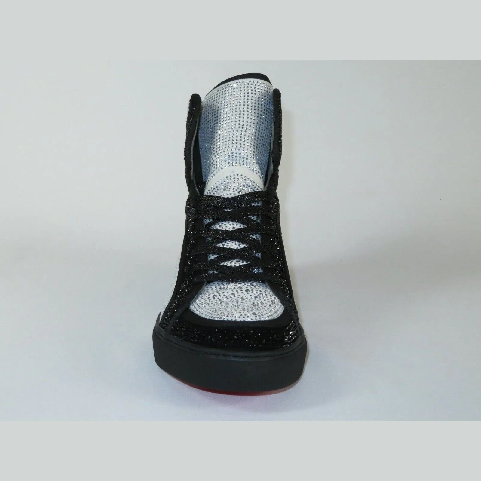 Men High Top Shoes By FIESSO AURELIO GARCIA ,Fancy Rhine stones 2402 Black White