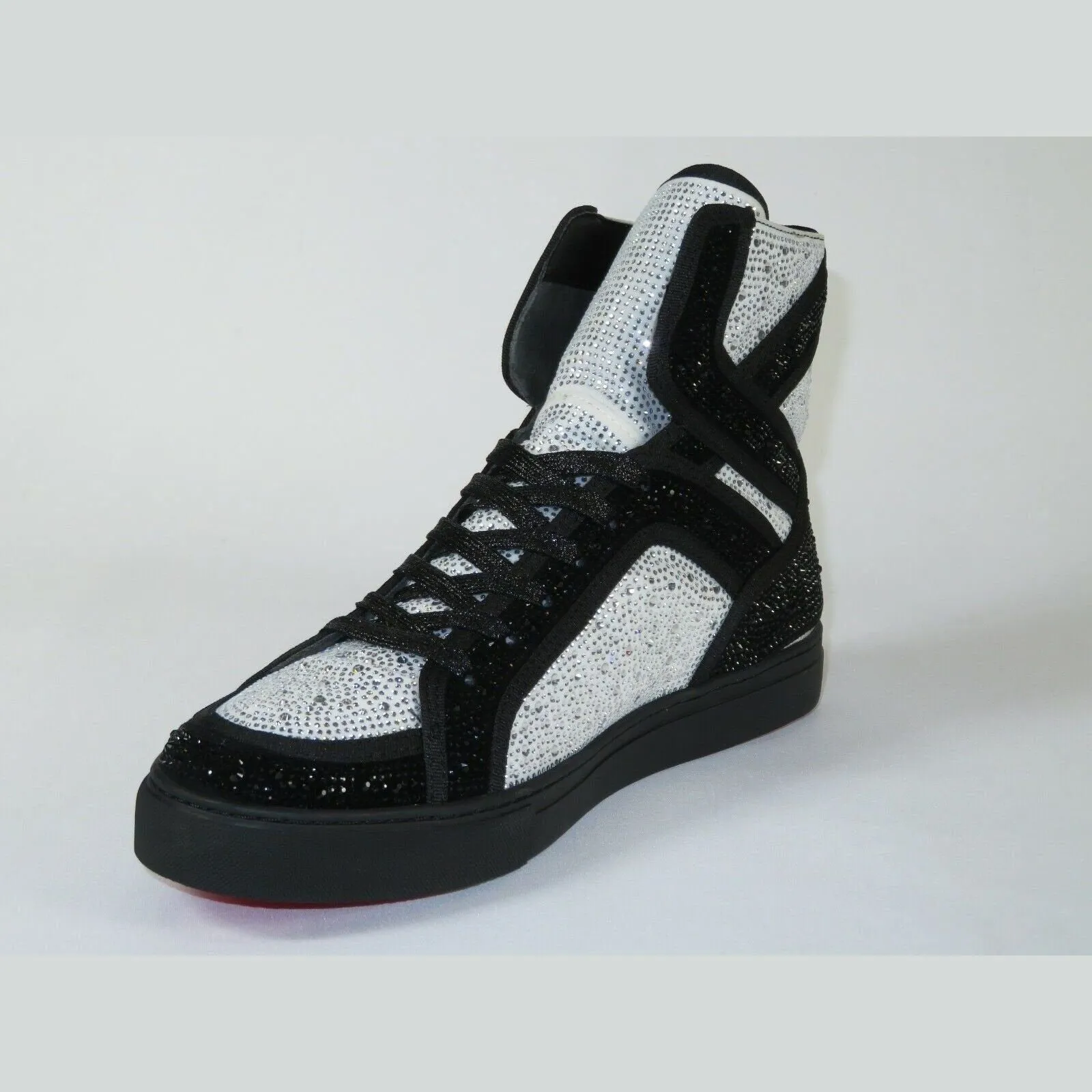 Men High Top Shoes By FIESSO AURELIO GARCIA ,Fancy Rhine stones 2402 Black White