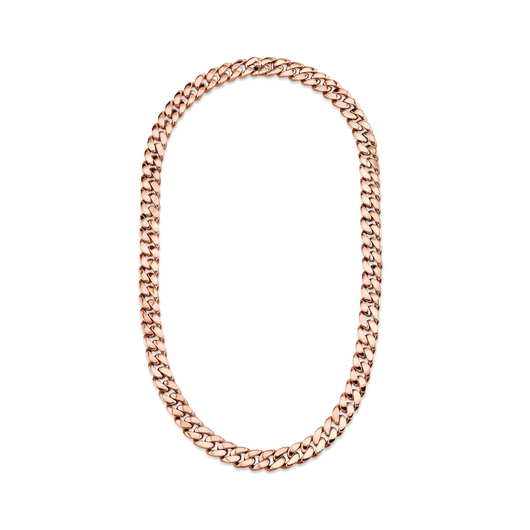 MEN'S SOLID GOLD FLAT LINK NECKLACE