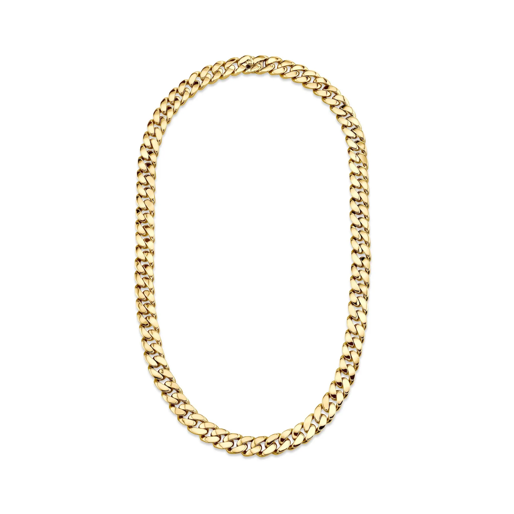 MEN'S SOLID GOLD FLAT LINK NECKLACE