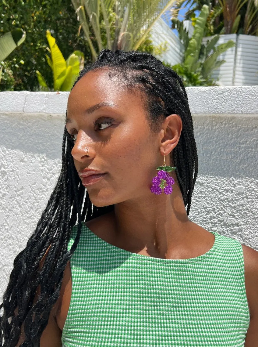 Mini Fruit Earrings - Grape Slushie