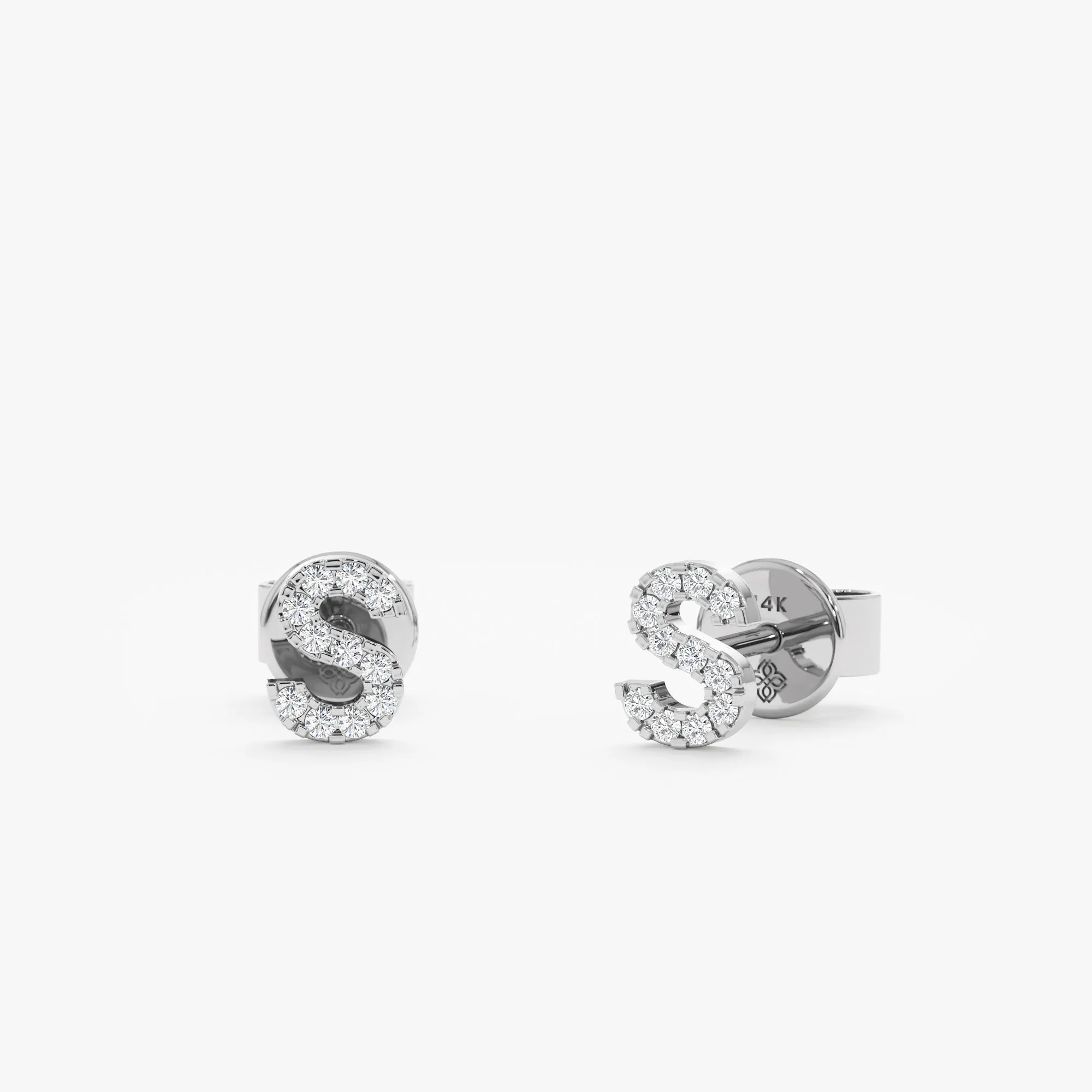 Mini Initial Diamond Stud Earrings, Shonda