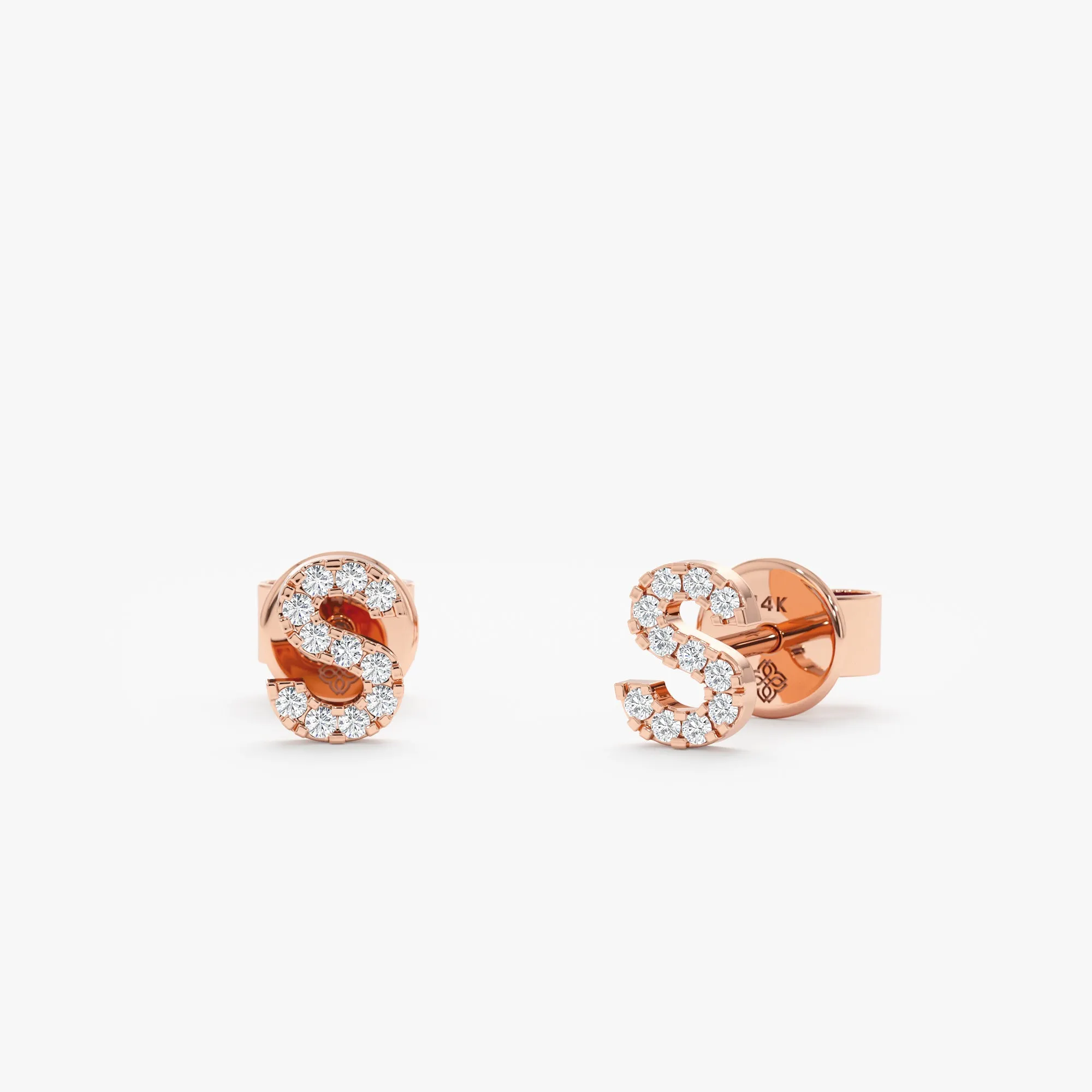 Mini Initial Diamond Stud Earrings, Shonda