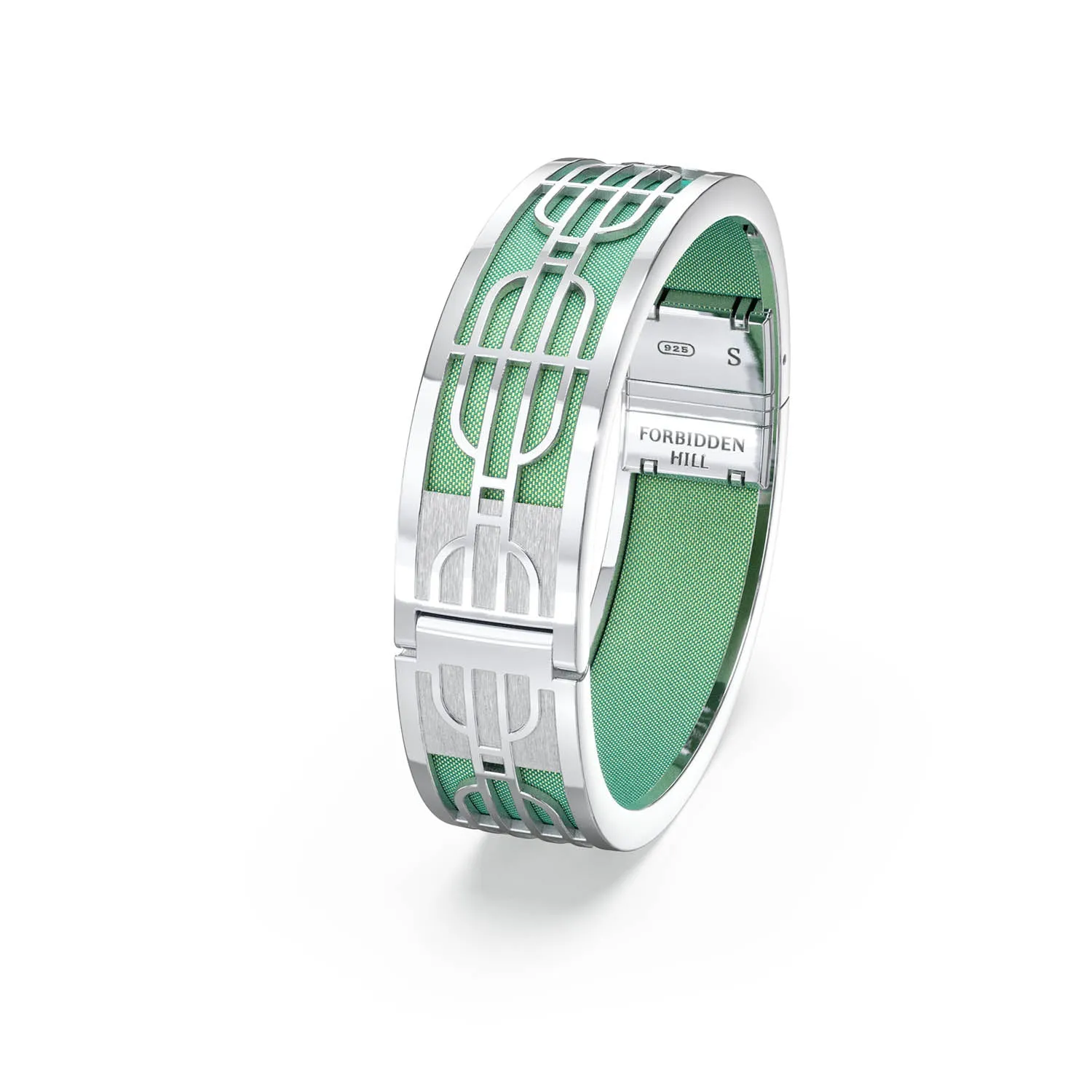 Nanyang Dream Bangle - Palm Tree Green - Sterling Silver