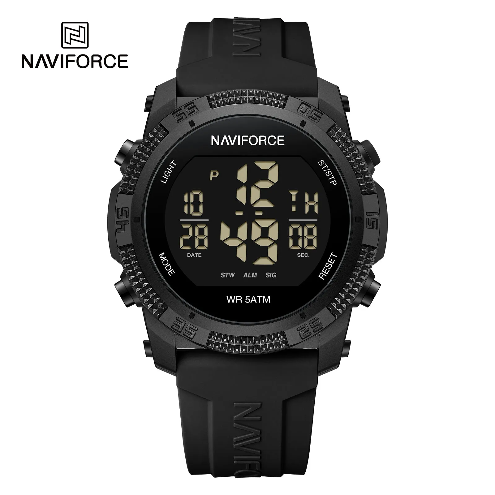 NAVIFORCE 7104 Unisex LCD Digital Silicone Acrylic Fashion Sport Watch