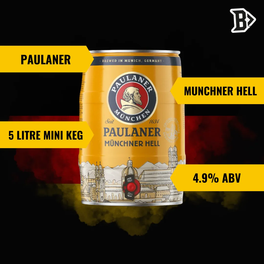 Paulaner Munchner Hell Premium German Lager 5ltr Mini Keg - 4.9% ABV