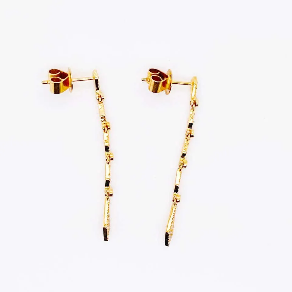 Pave Diamond Drop Earrings