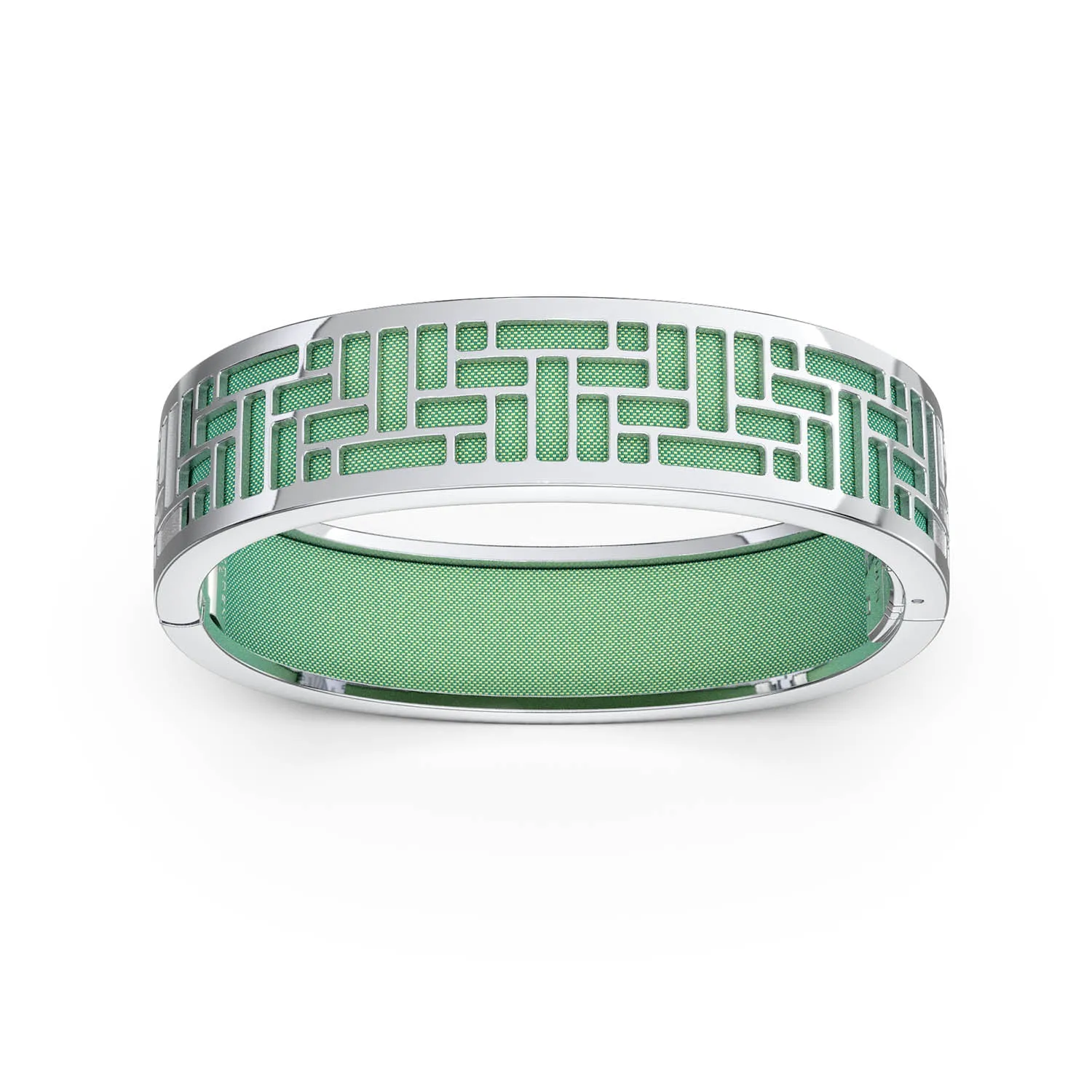 Pavilion Bangle - Palm Tree Green - Sterling Silver