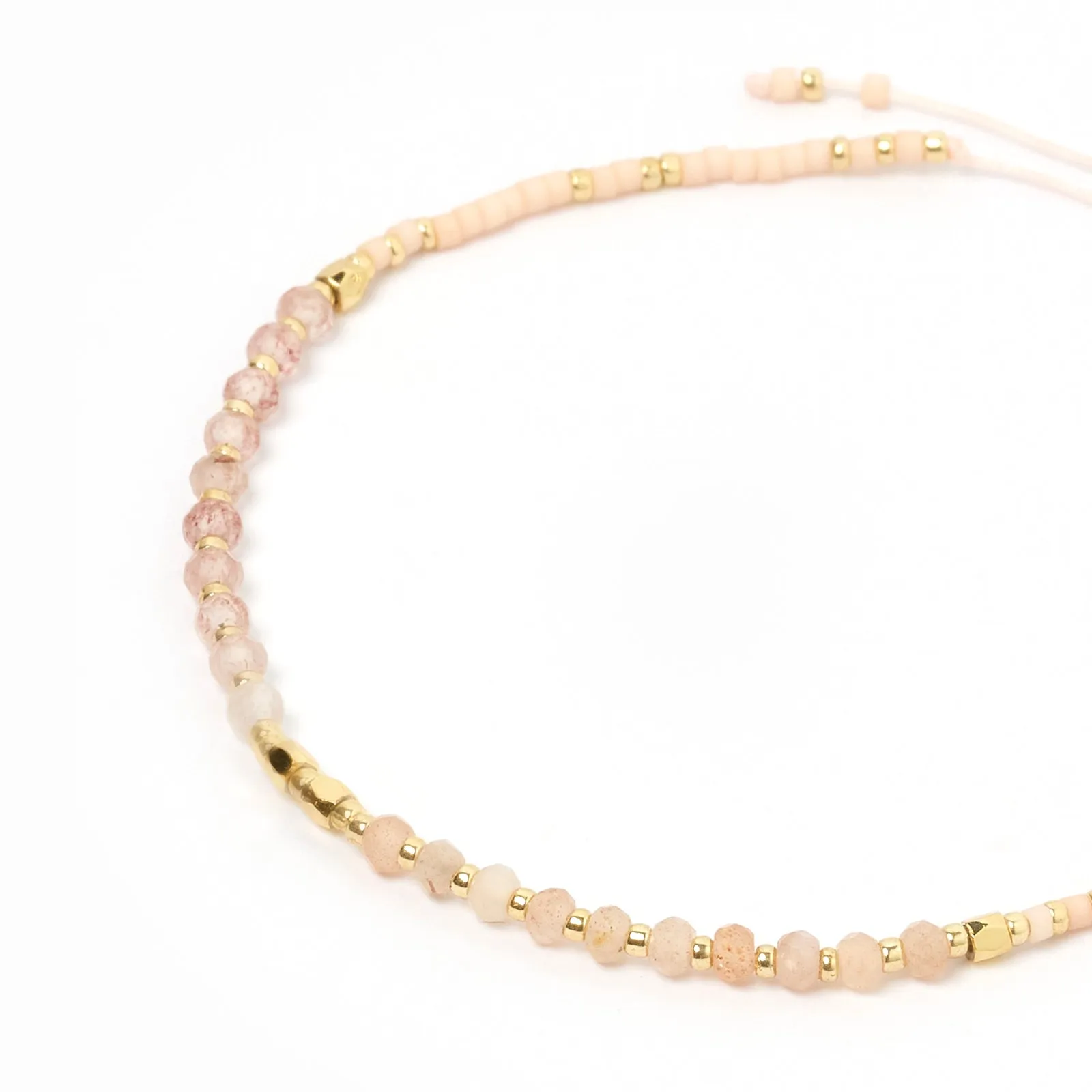 Pia Crystal Beaded Bracelet - Rose Quartz