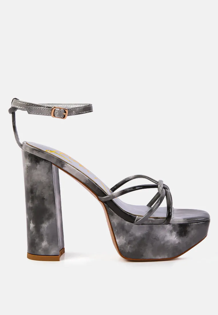 Prisma Tie-Dye High Platform Heeled Sandals By Ruw