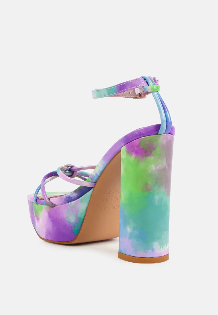 Prisma Tie-Dye High Platform Heeled Sandals By Ruw