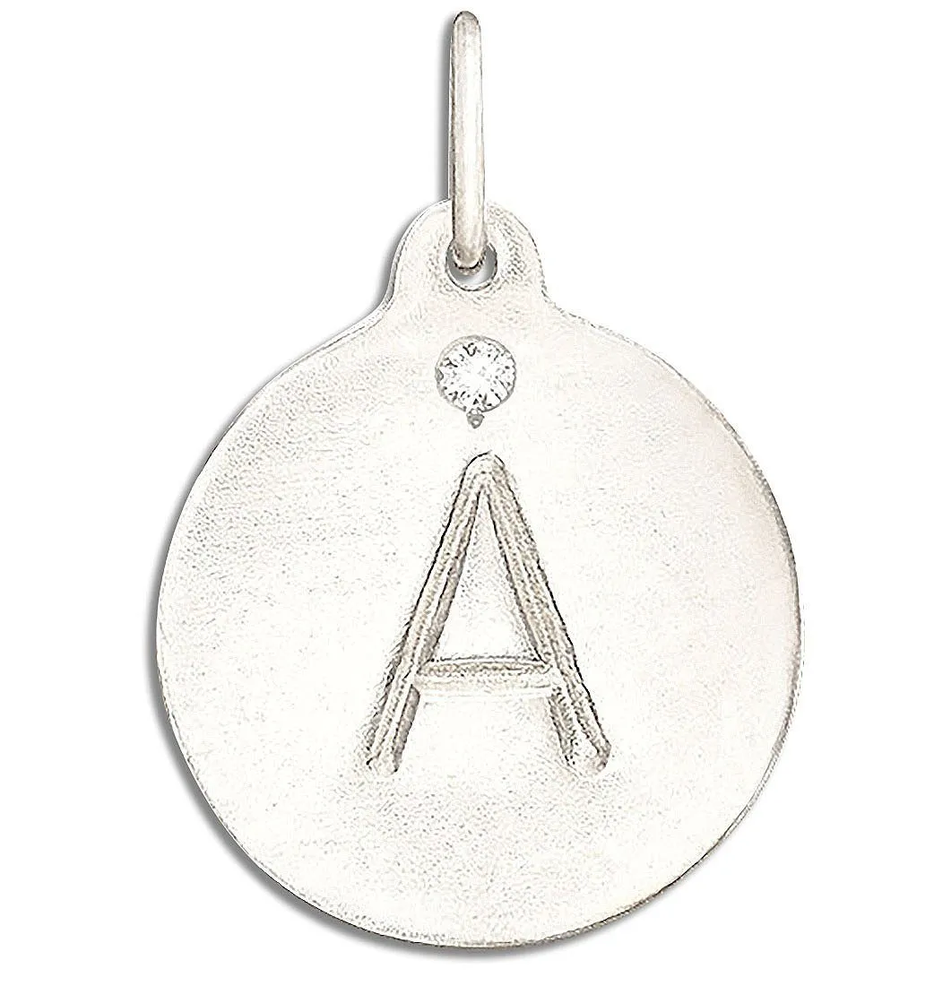 "A" Alphabet Charm with Diamond