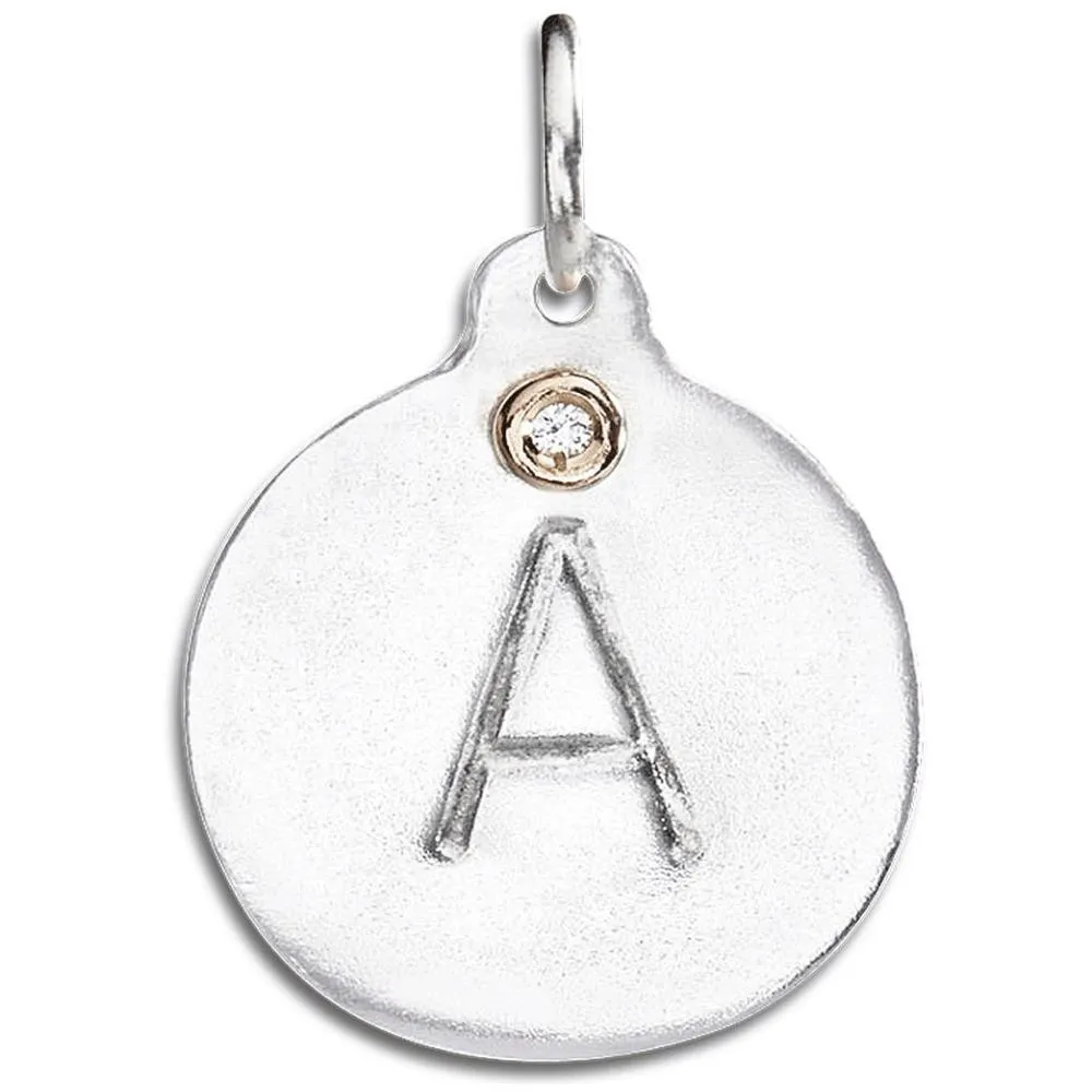 "A" Alphabet Charm with Diamond