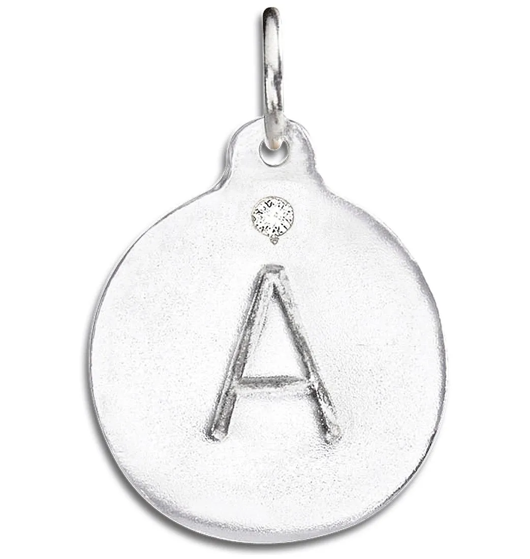 "A" Alphabet Charm with Diamond