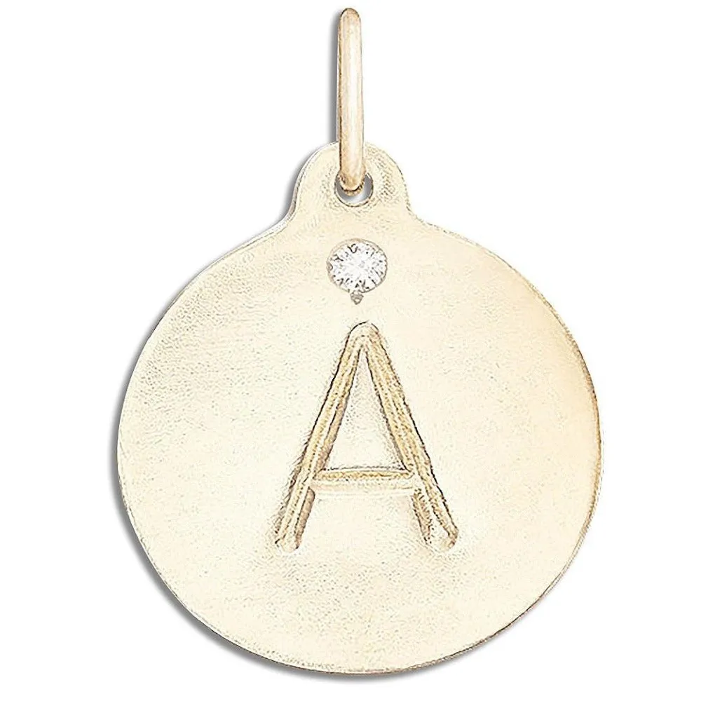 "A" Alphabet Charm with Diamond