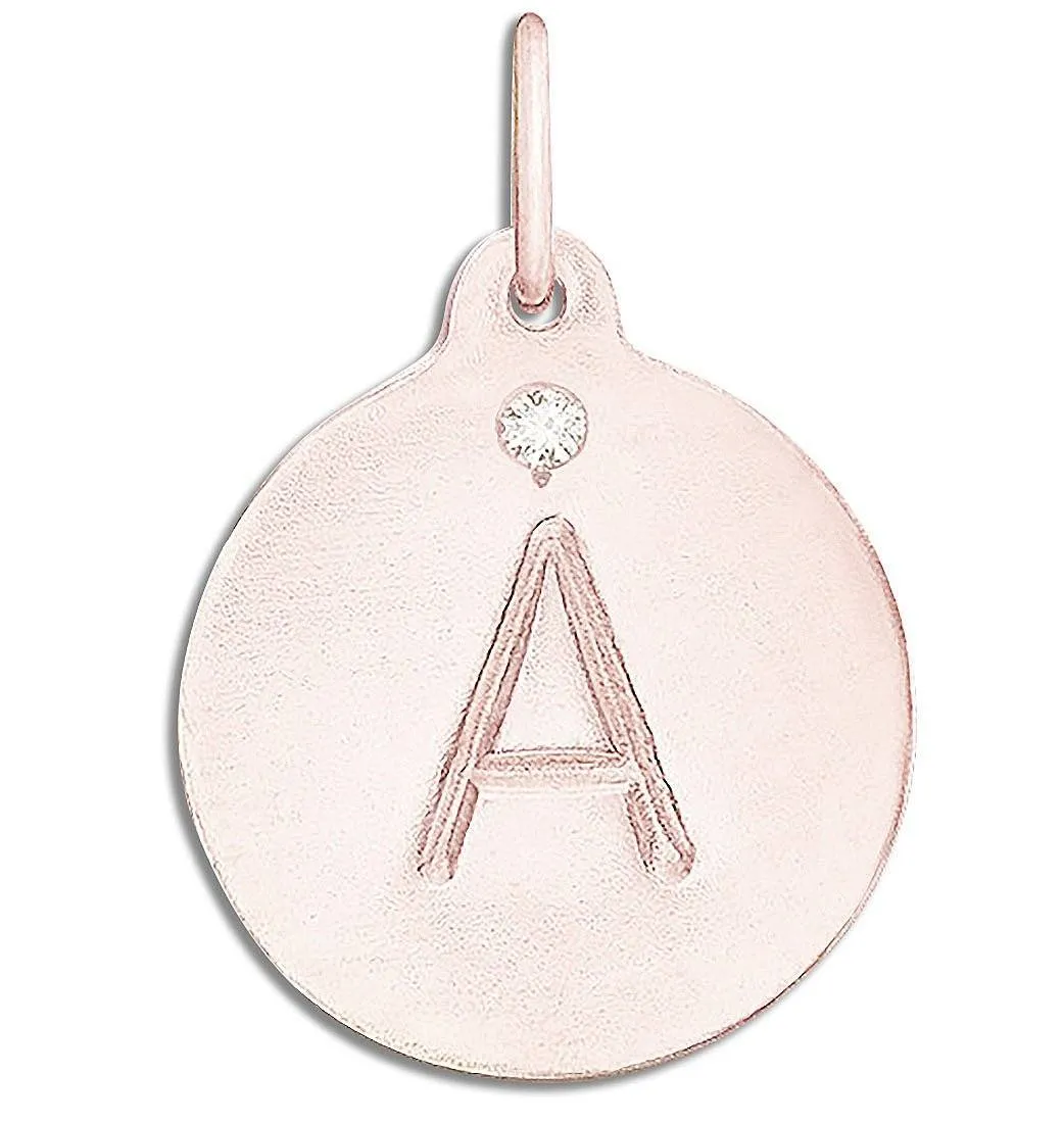 "A" Alphabet Charm with Diamond