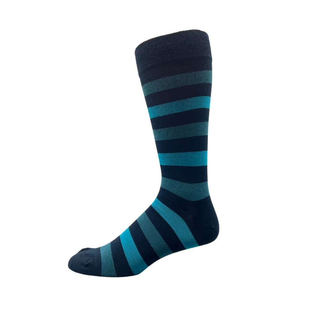 "Bold Stripes" Bamboo Socks by Point Zero-Large