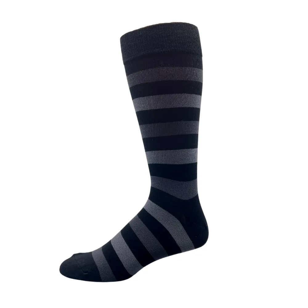 "Bold Stripes" Bamboo Socks by Point Zero-Large