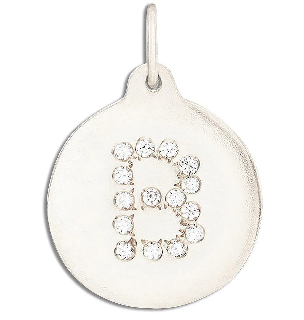 "B" Alphabet Charm Pavé Diamonds