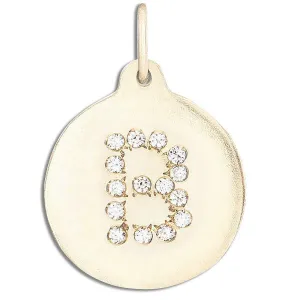 "B" Alphabet Charm Pavé Diamonds