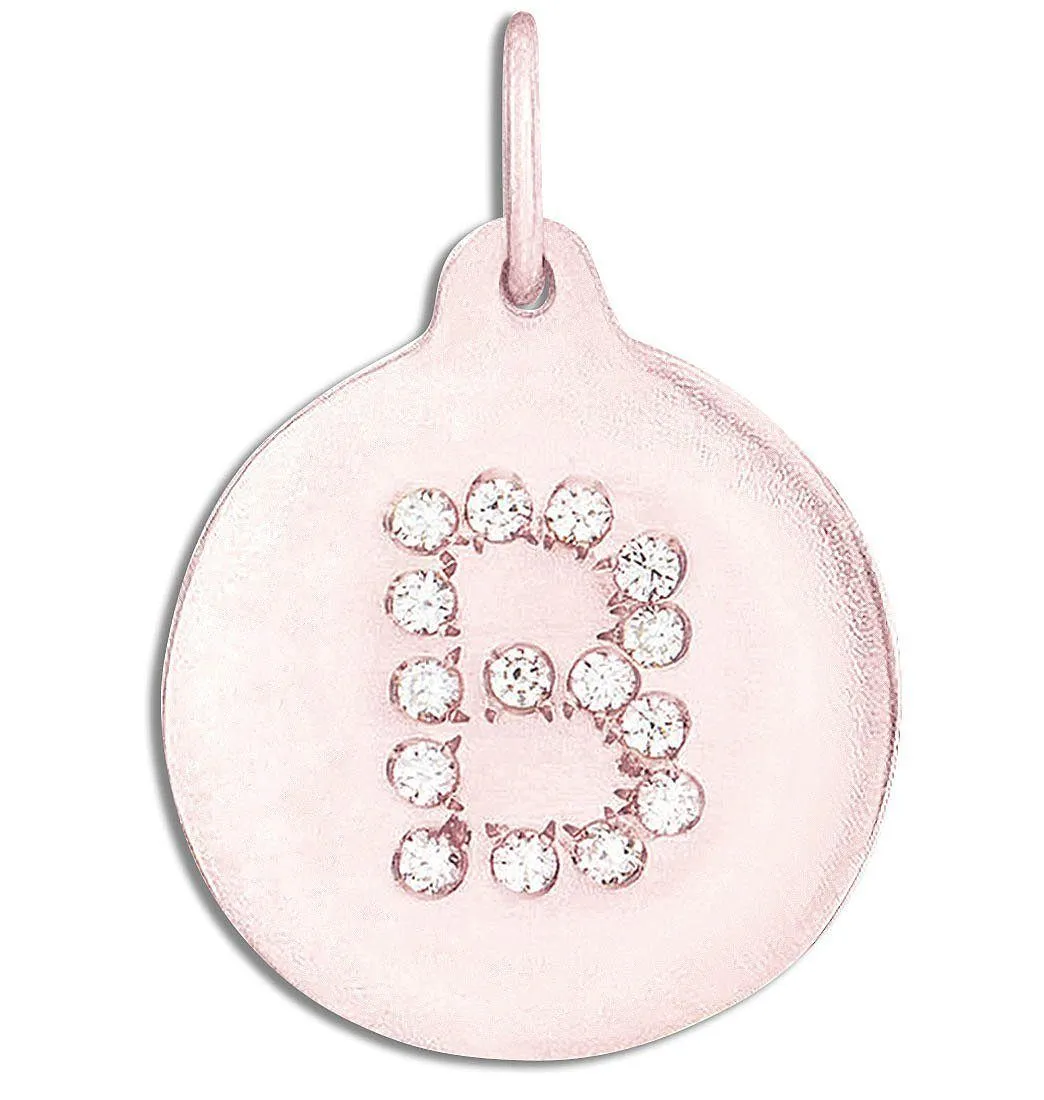 "B" Alphabet Charm Pavé Diamonds