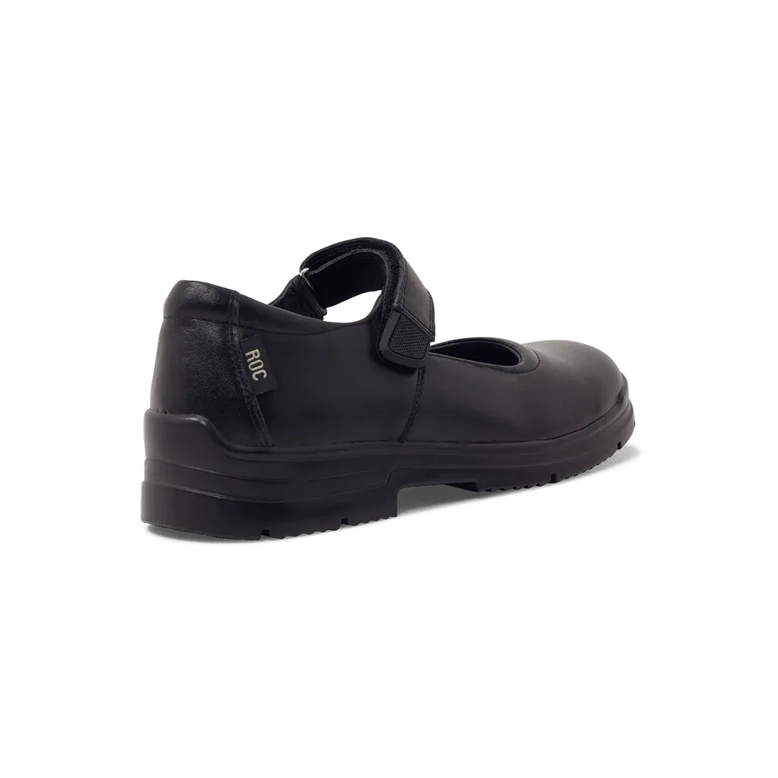 ROC BOOTS JUNIOR ROULETTE STRAP BLACK LEATHER SCHOOL SHOES