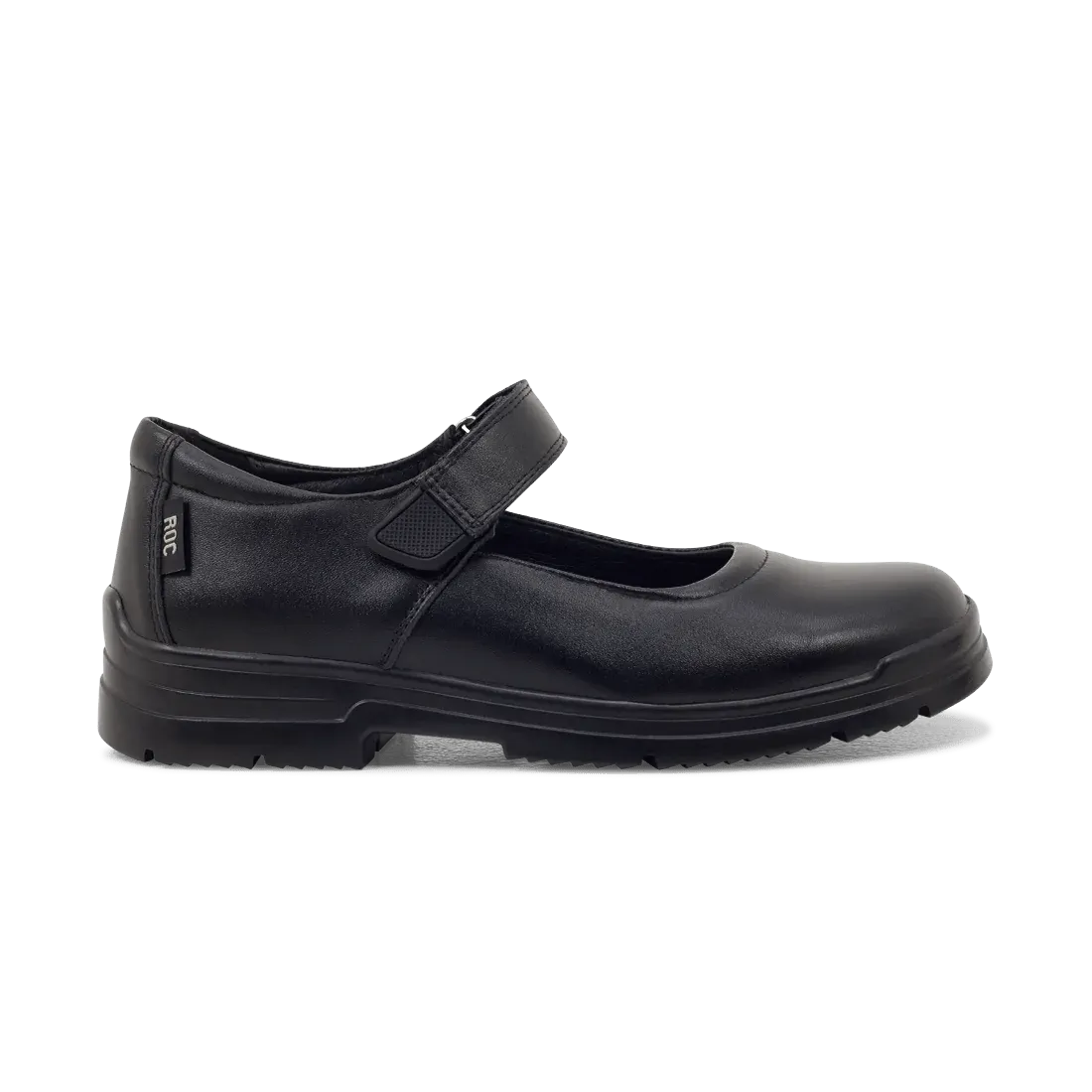 ROC BOOTS JUNIOR ROULETTE STRAP BLACK LEATHER SCHOOL SHOES