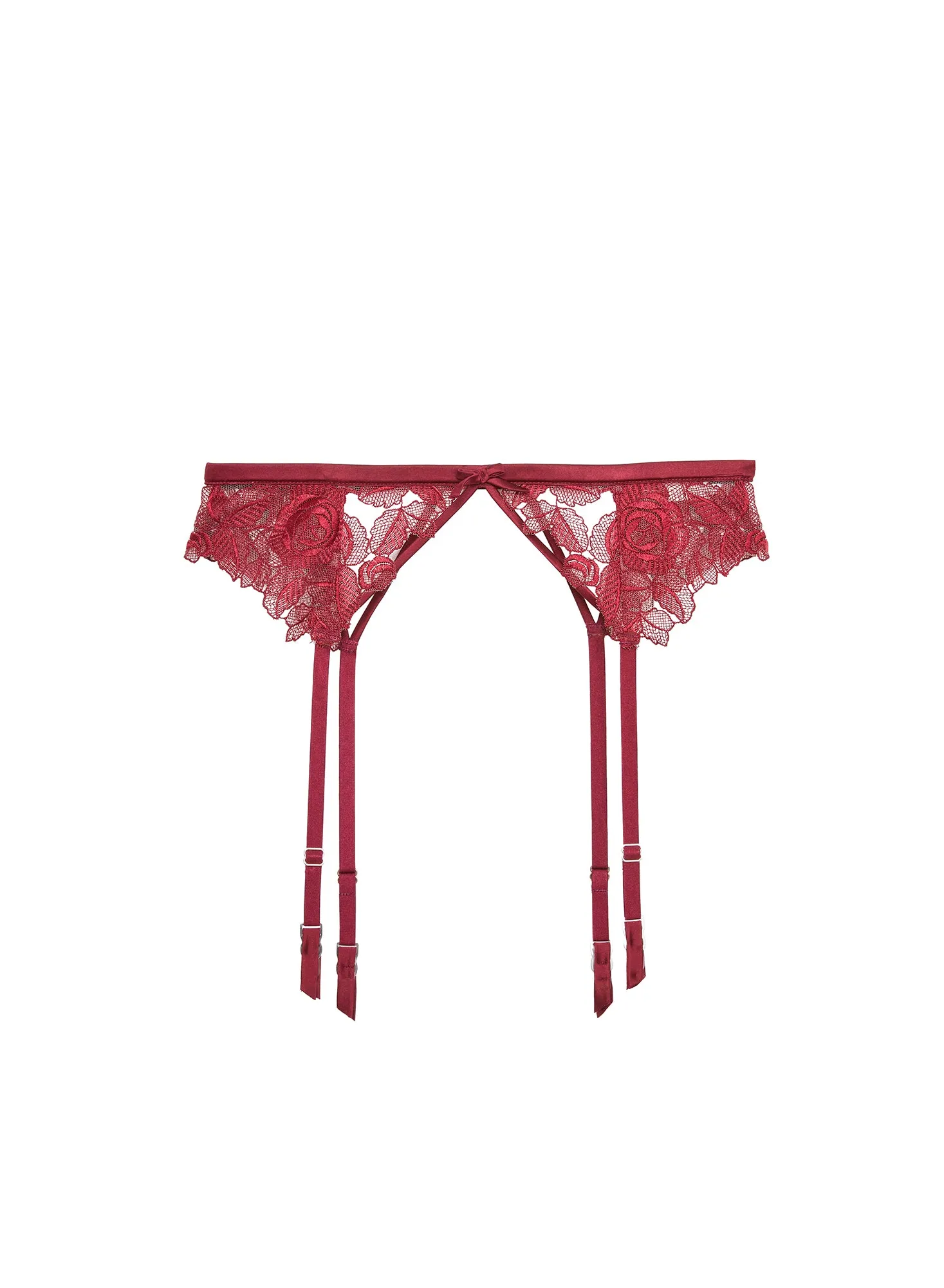 Rose Embroidery Garter Belt