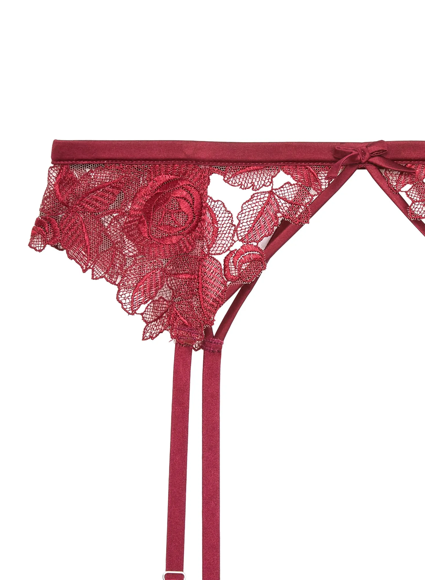 Rose Embroidery Garter Belt