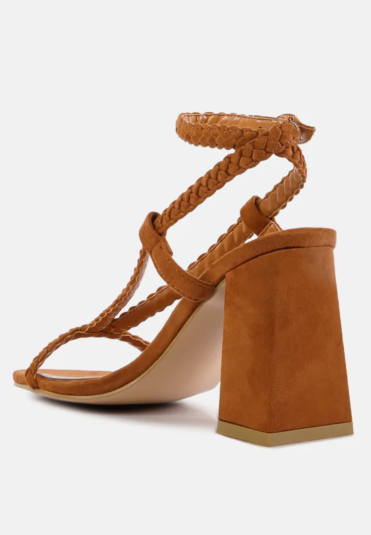 Smoosh Braided Block Heel Sandals By Ruw