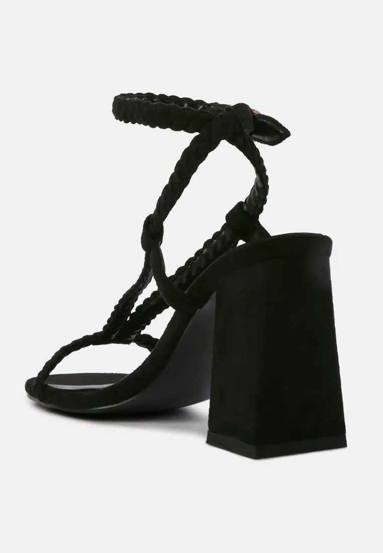 Smoosh Braided Block Heel Sandals By Ruw