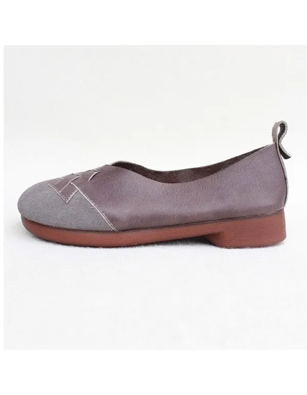 Spring Handmade Soft Leather Retro Flat Shoes