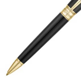 S.T. Dupont Line D Medium Ballpoint - Black with Gold Trim