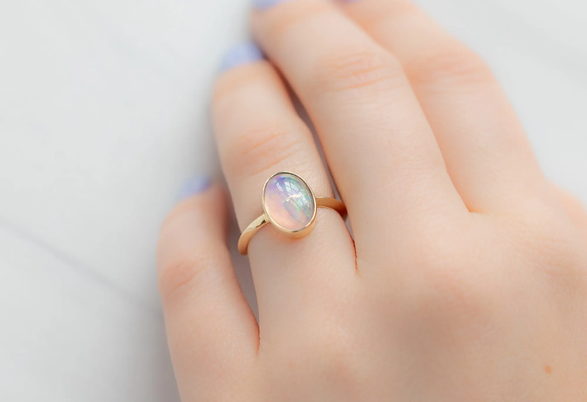 The Hazel Ring with a 1.97ct Australian Opal