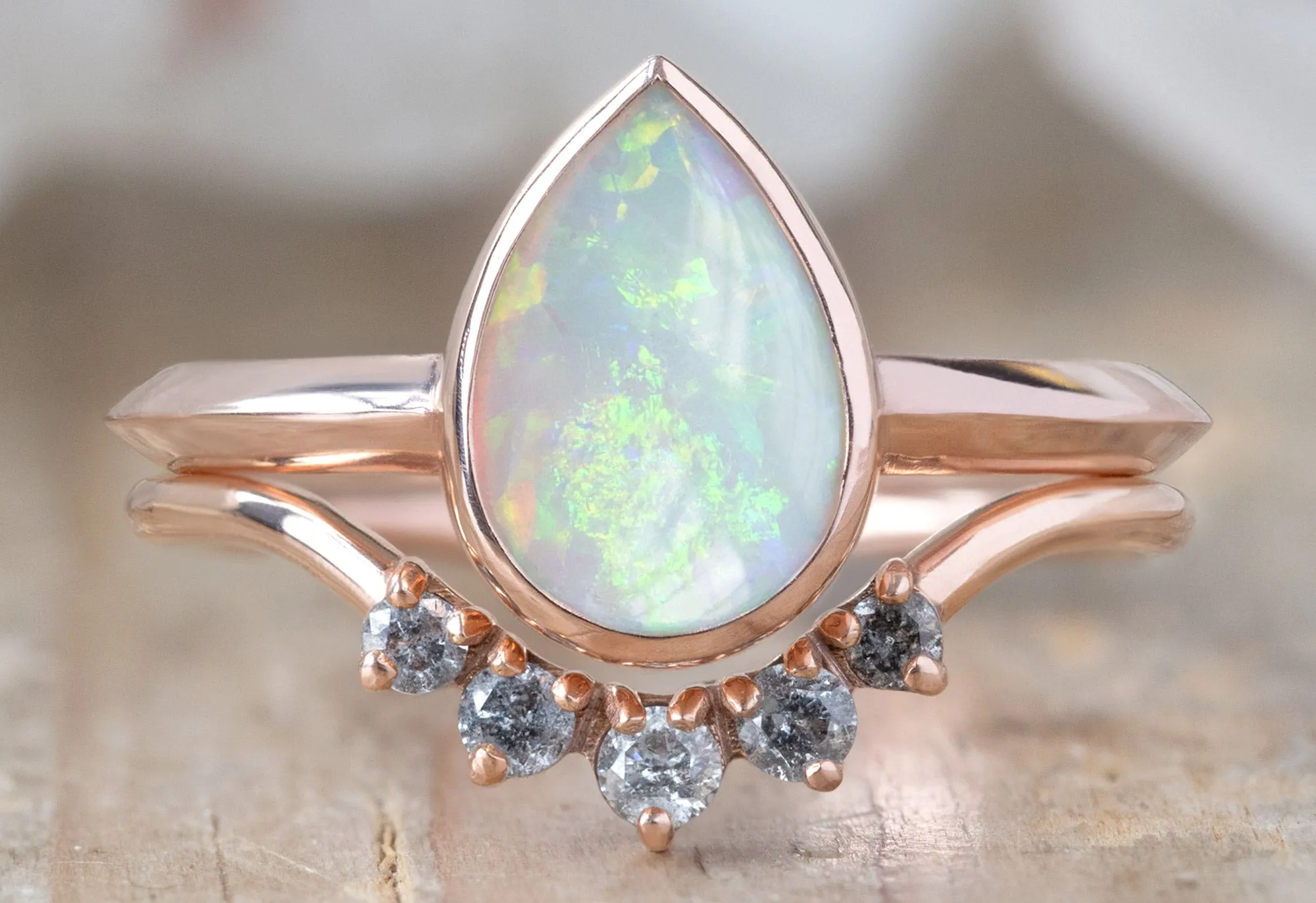 The Hazel Ring with a .79ct Australian Opal