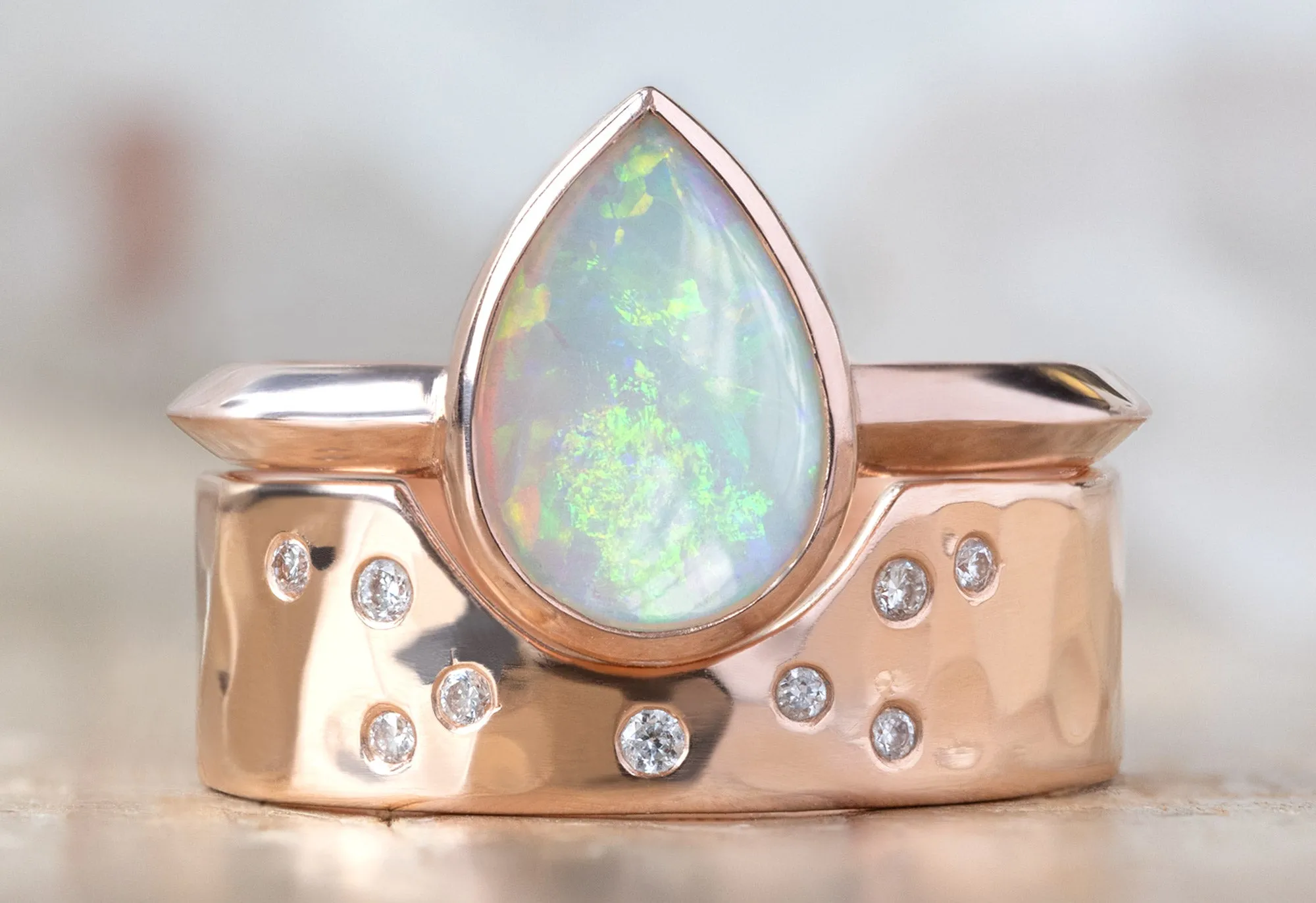 The Hazel Ring with a .79ct Australian Opal