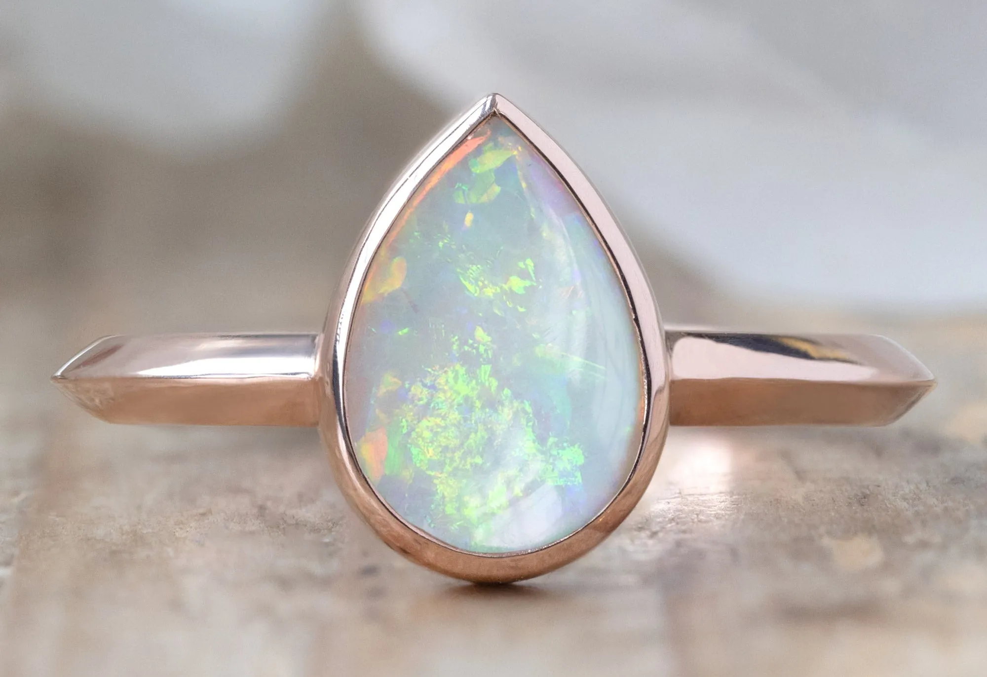 The Hazel Ring with a .79ct Australian Opal