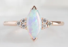 The Ivy Ring with a .37ct Marquise Australian Opal