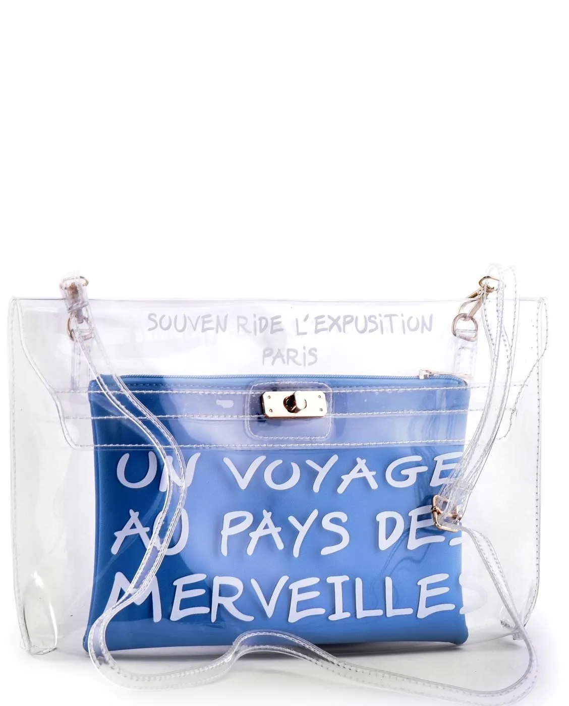 TRANSPARENT FRENCH CLUTCH: VOYAGE TO WONDERLAND