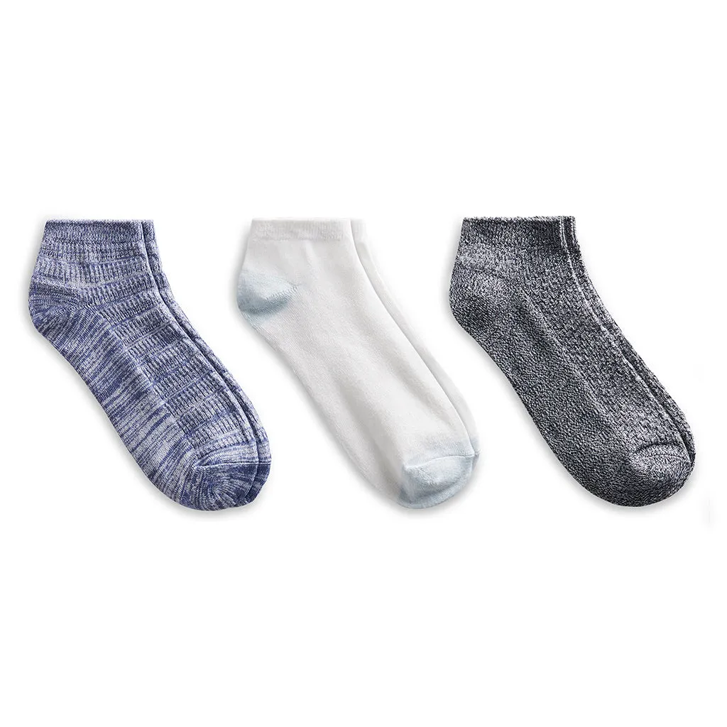 Tulip Stitch / Diagonal Rib Low Cut Sock 3 Pack