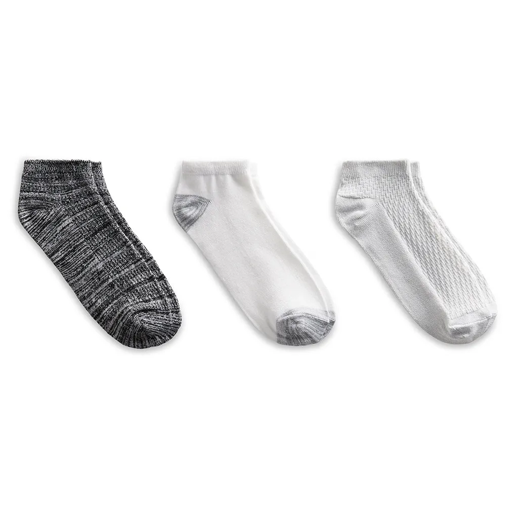 Tulip Stitch / Diagonal Rib Low Cut Sock 3 Pack