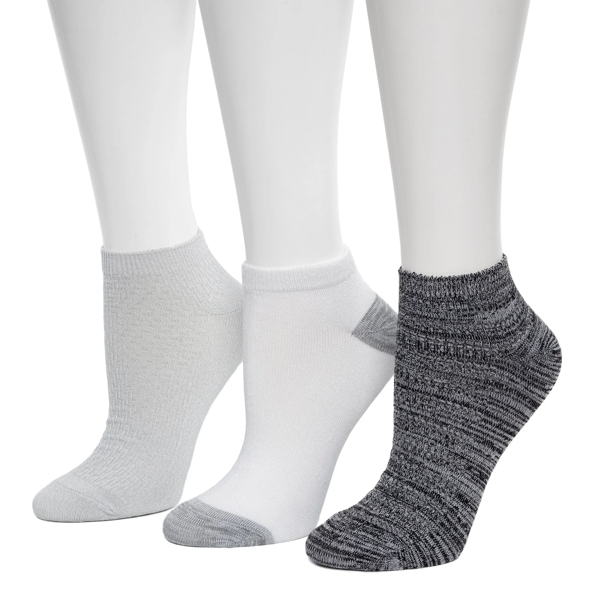 Tulip Stitch / Diagonal Rib Low Cut Sock 3 Pack