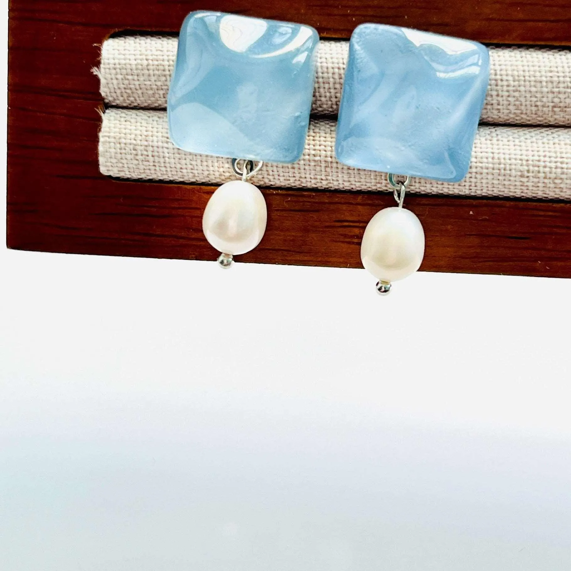 Water Wave Freshwater Pearl Earrings