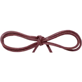 Waxed Cotton Thin Round 1/8 Dress Laces - Burgundy (2 Pair Pack) Shoelaces