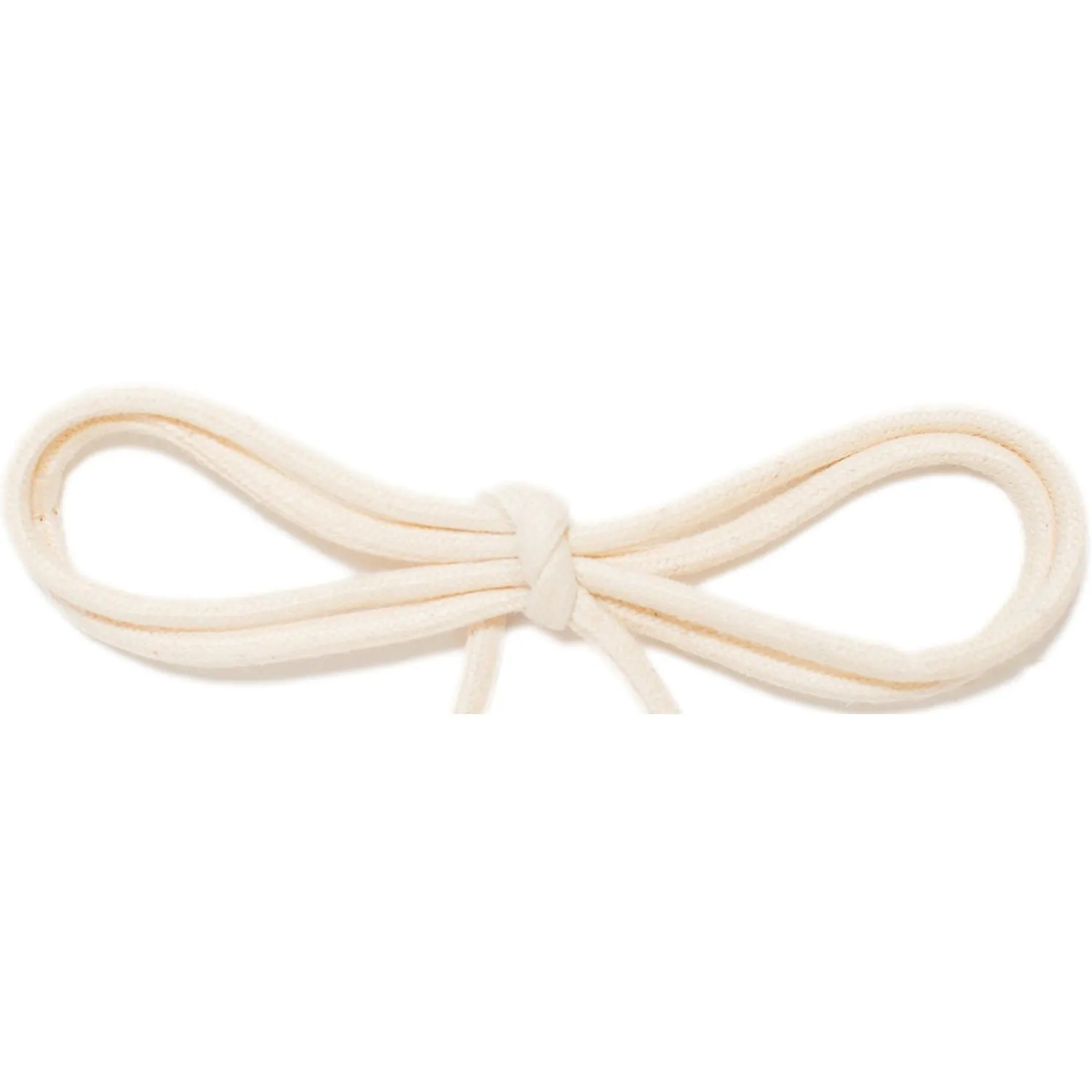 Waxed Cotton Thin Round 1/8 Dress Laces - Natural White (2 Pair Pack) Shoelaces