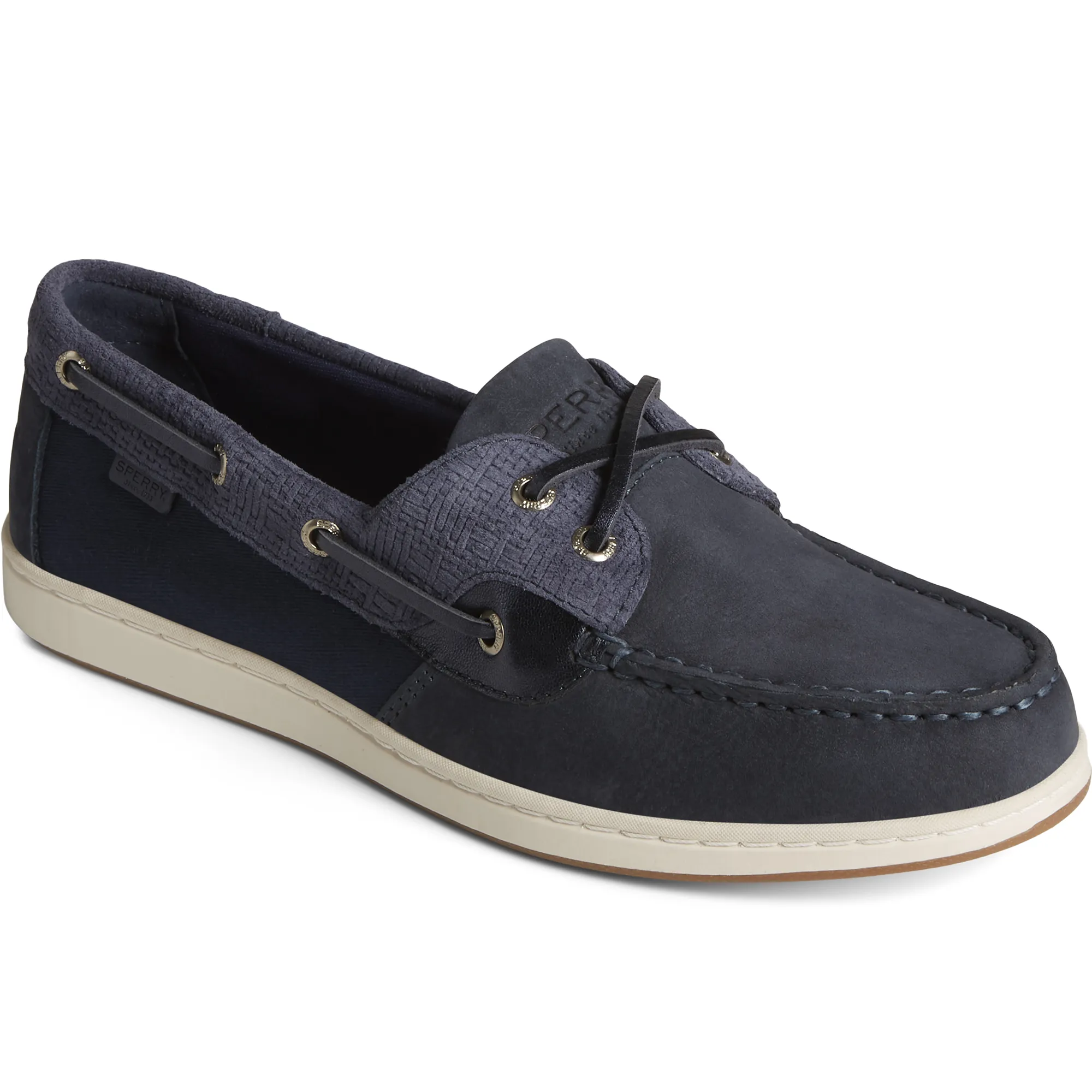 Women's Coastfish Woven Boat Shoes - Navy (STS87627)